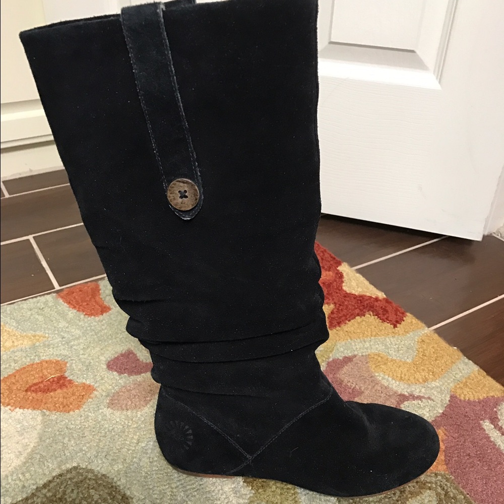 Authentic Ugg Highkoo black flat slouchy boots sz7